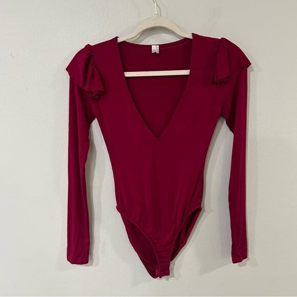 Urban Outfitters Out From Under Jasmine Ruffled Red Bodysuit Women’s Size XS - Picture 4 of 7